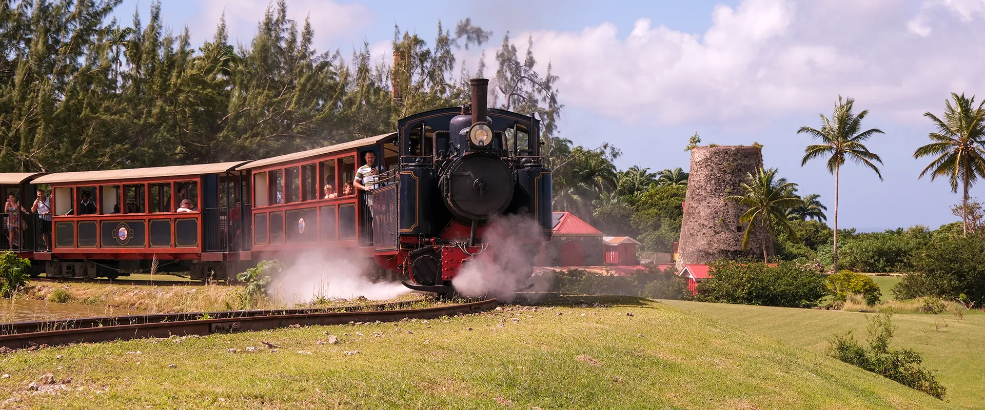 Train ride at St. Nicholas Abbey on tracks